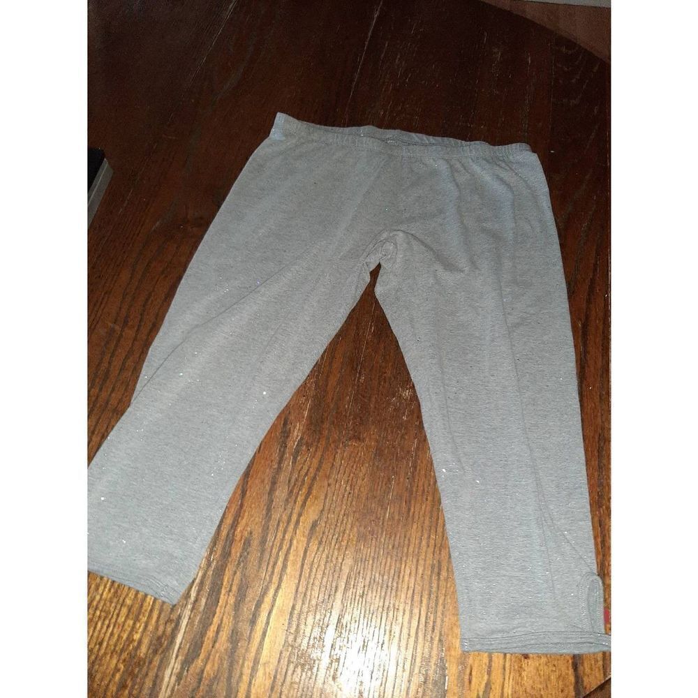 Jr Juniors 18.5 So Grey Sparkle Glitter Capri Leggings Stretch Casual Capri Pant